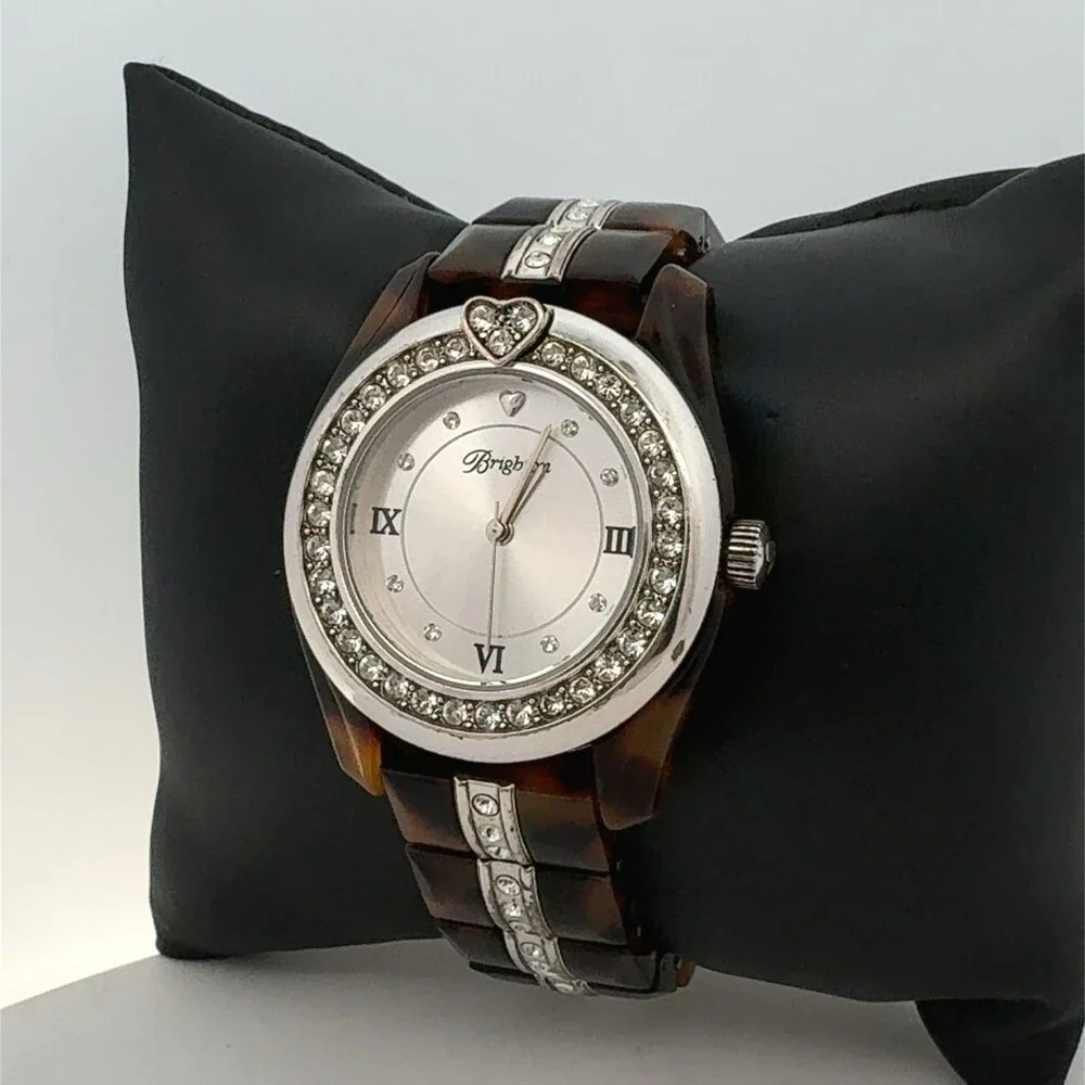 Retired Brighton Dana Point Tortoiseshell Rhinestone Accented Ladies Watch